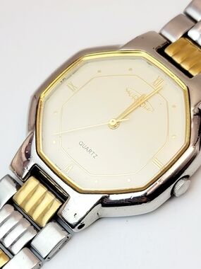 Vintage Aureole SW‑333M Two‑Tone Swiss Quartz Watch Octagon Case Bracelet